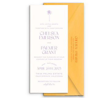 Twin Palms Collection Invitation and Envelope (Alt Option 1)