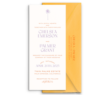 Twin Palms Invitation and Envelope