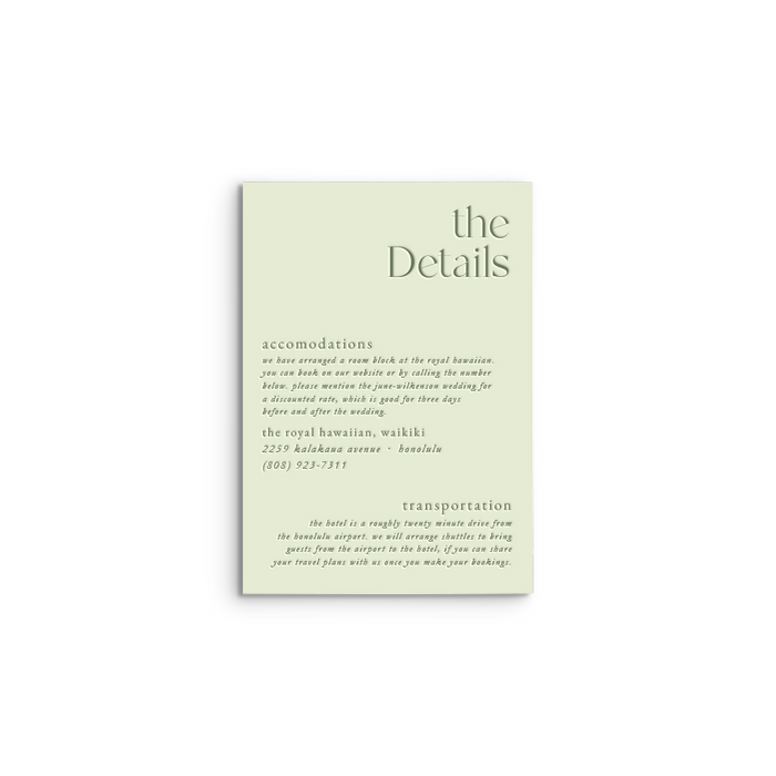 Lotus Details Insert Card