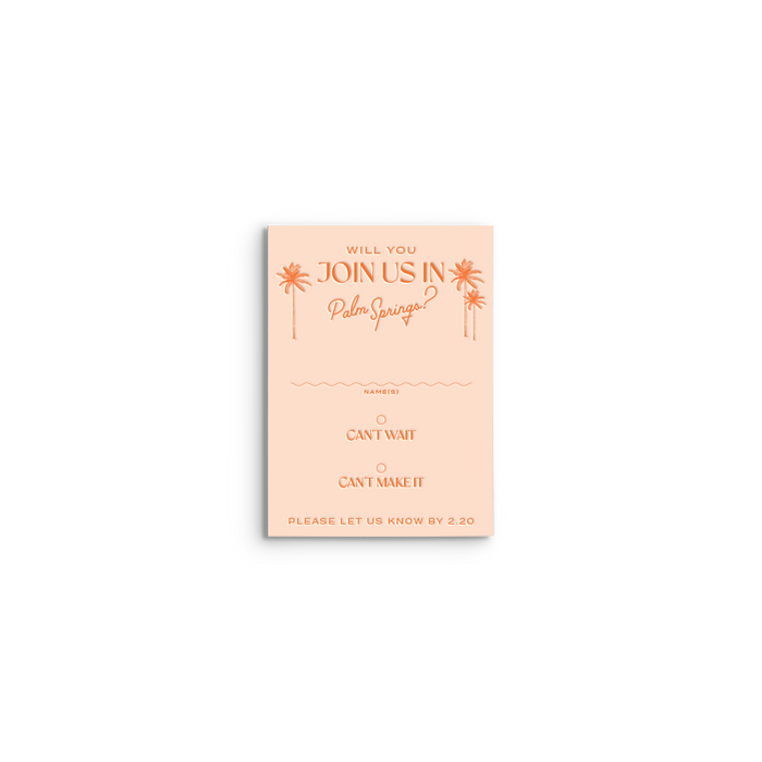 Twin Palms Mail-In Reply Card & Envelope